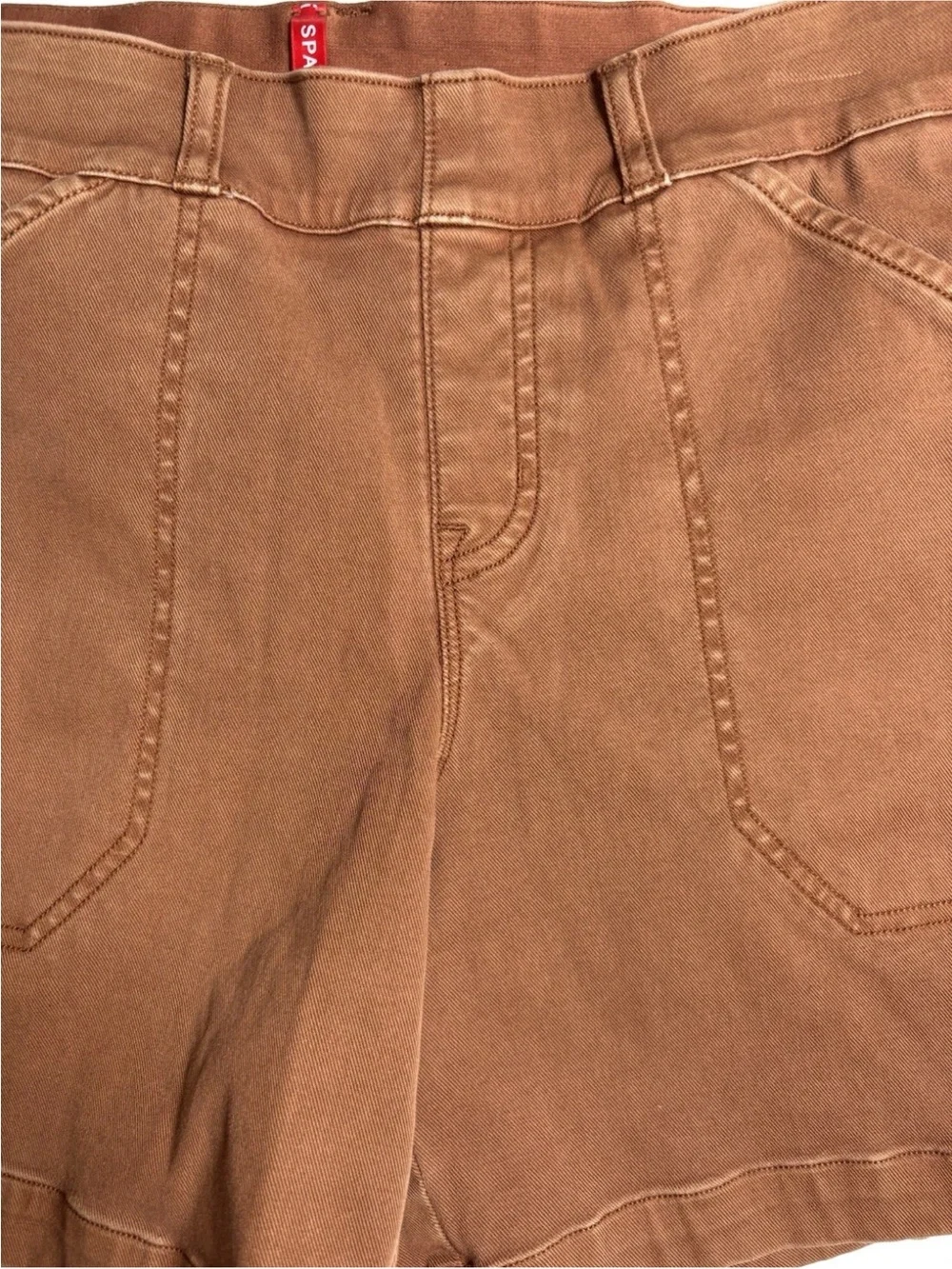 SPANX Stretch Twill Womens Medium Rust Pull On Casual Shorts 5
